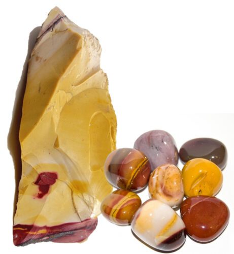Mookaite raw and tumbled