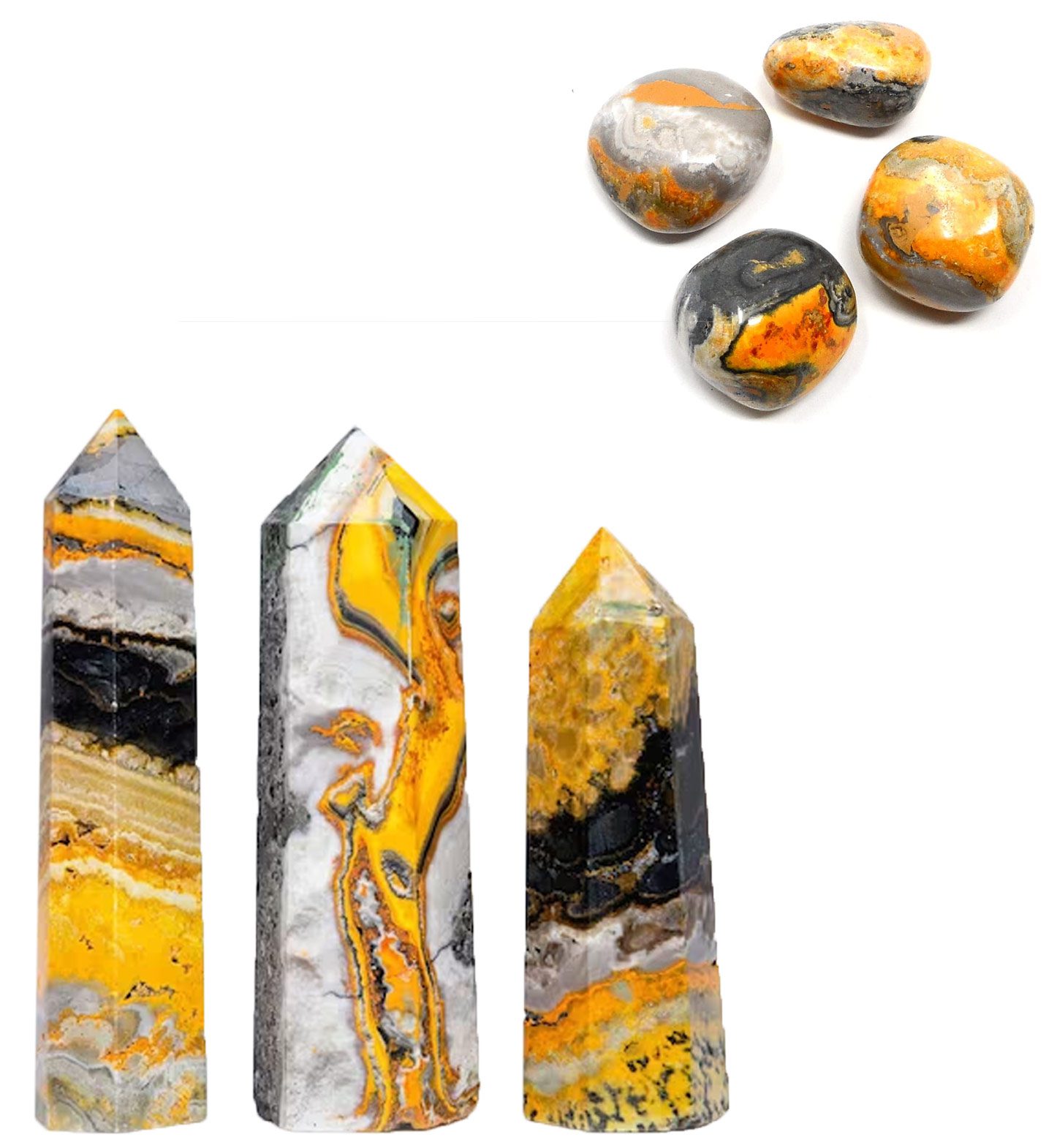 Bumble Bee_Jasper Points and Tumbled